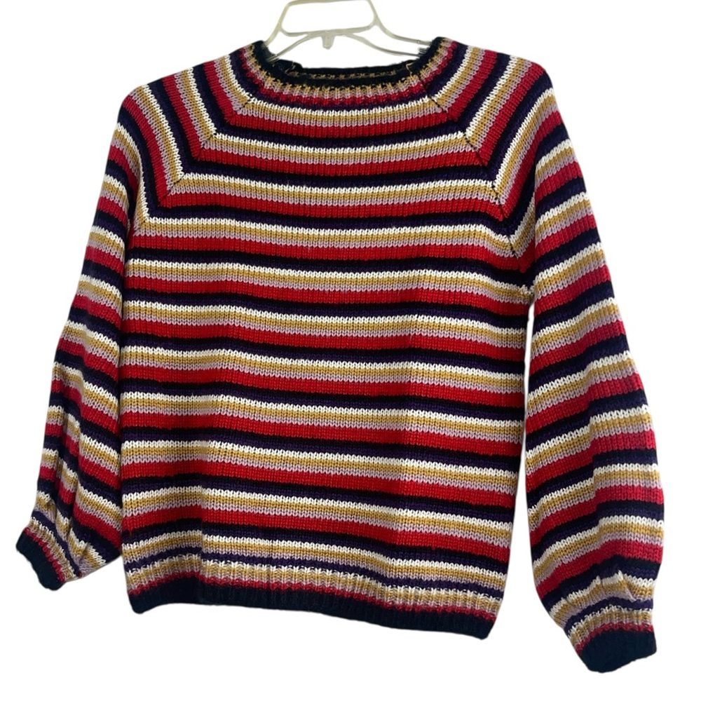 So Perla Mohair blend striped knit sweater W/bell sleeves. Sizes M & Sm - Picture 4 of 13